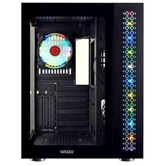  Корпус Ginzzu V530 RGB подсветка, контроллер CRC10, 4* 12R6 FAN 12CM RGB закаленное стекло 1*USB 3.0,1*USB 2.0, AU ATX 