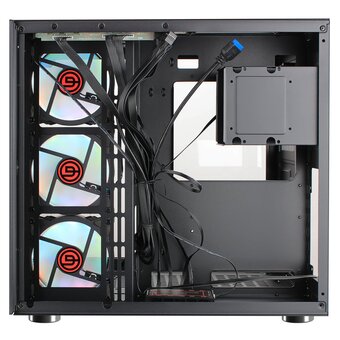 Корпус Ginzzu V530 RGB подсветка, контроллер CRC10, 4* 12R6 FAN 12CM RGB закаленное стекло 1*USB 3.0,1*USB 2.0, AU ATX 