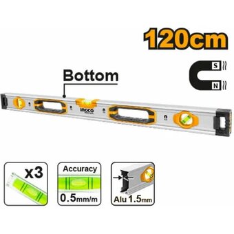  Уровень пузырьковый Ingco HSL38120M 120 см 