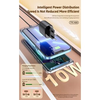  СЗУ TOPOMAX TTC-N20 Fast Charger, 2USB, 10W, 2,4А белый 