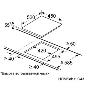  Варочная панель HOMSair HIC43BWH Inverter 