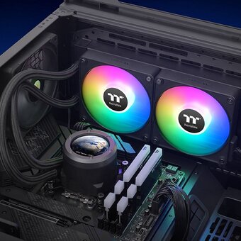  СВО Thermaltake TH240 V2 Ultra EX ARGB (CL-W414-PL12SW-A) Soc-AM5/AM4/1151/1200/1700 черный 4-pin 28.5dB Al LCD Ret 