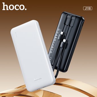 Аккумулятор внешний резервный HOCO J118 Speed energy power bank with cable 10000mAh черный 