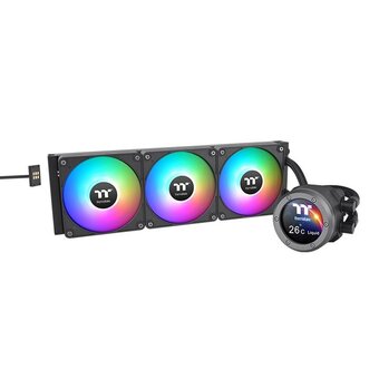  СВО Thermaltake CL-W415-PL12SW-A All-In-One Liquid Cooler System/ARGB Fan 120*3/PWM 500-1500 rpm/Water Block 2.1 inch LCD 