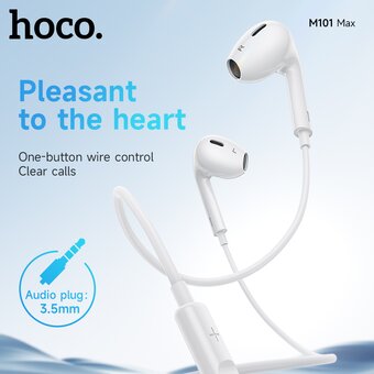  Наушники HOCO M101 Max Crystal grace wire-controlled earphones with microphone белый 