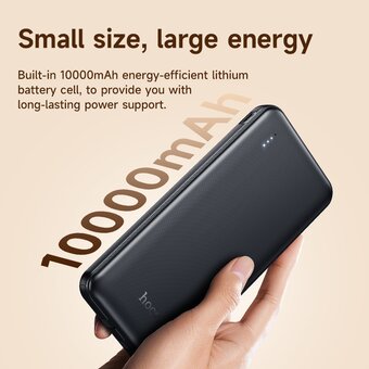  Аккумулятор внешний резервный HOCO J118 Speed energy power bank with cable 10000mAh черный 