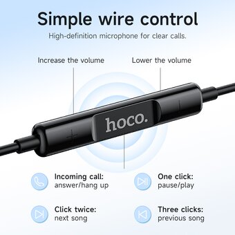  Наушники HOCO M101 Max Crystal grace wire-controlled earphones with microphone черный 