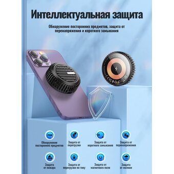  Беспроводное ЗУ HOCO CW57 Air-cooled 15W magnetic wireless fast charger черный 