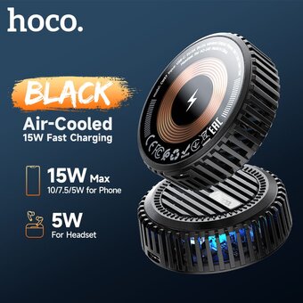  Беспроводное ЗУ HOCO CW57 Air-cooled 15W magnetic wireless fast charger черный 