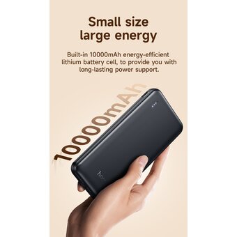  Аккумулятор внешний резервный HOCO J118 Speed energy power bank with cable 10000mAh черный 