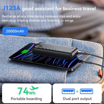  Аккумулятор внешний резервный HOCO J123A Element power bank 20000mAh черный 