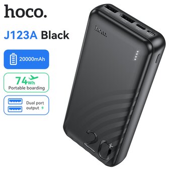  Аккумулятор внешний резервный HOCO J123A Element power bank 20000mAh черный 