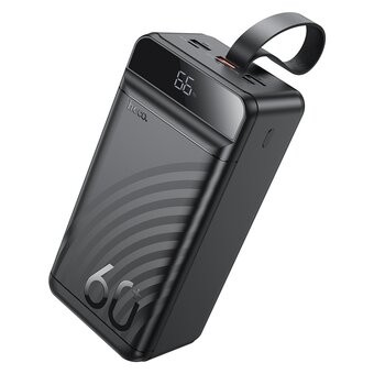  Аккумулятор внешний резервный HOCO J123C Element 22.5W+PD20W fully compatible power bank with digital display 60000mAh (чёрный) 