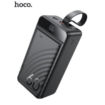  Аккумулятор внешний резервный HOCO J123C Element 22.5W+PD20W fully compatible power bank with digital display 60000mAh (чёрный) 