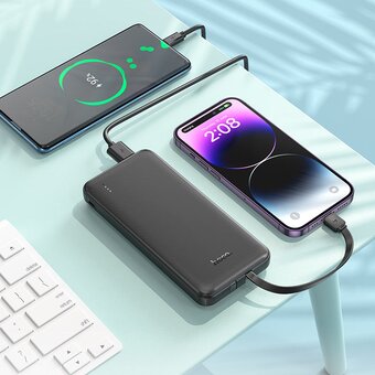  Аккумулятор внешний резервный HOCO J118 Speed energy power bank with cable 10000mAh черный 