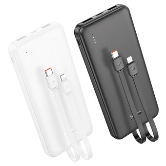  Аккумулятор внешний резервный HOCO J118 Speed energy power bank with cable 10000mAh черный 