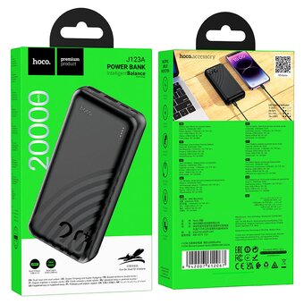  Аккумулятор внешний резервный HOCO J123A Element power bank 20000mAh черный 
