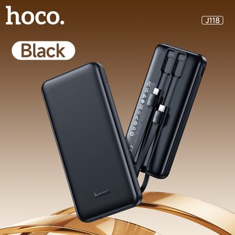  Аккумулятор внешний резервный HOCO J118 Speed energy power bank with cable 10000mAh черный 