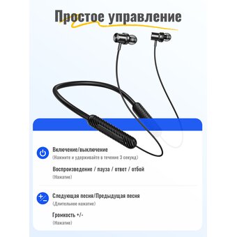  Наушники bluetooth HOCO ES70 Armour neck-mounted BT earphones (черные) 