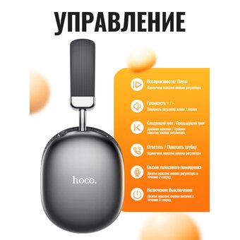  Наушники полноразмерные bluetooth HOCO W35 Max Auspicious ANC noise reduction BT headphones черный 