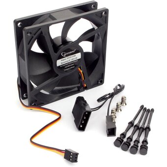  Вентилятор Gembird S9225H-3P4M 92x92x25 гидродинамический тихий 3 pin/4pin Molex провод 30 см 