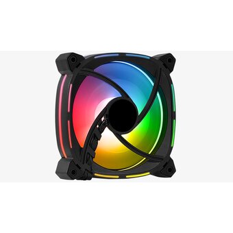  Вентилятор Aerocool Astro 12 F PWM, ARGB, 4P, ARGB 120x120x25mm черный 4-pin (Molex) 14.2-21.8dB Ret 
