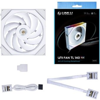  Вентилятор Lian Li Uni Fan TL LED 140 White /14TL1W/ G99.14TL1W.R0/ 140x144x28мм (PWM, ARGB, 200-1800 об/мин, 29dBa) 