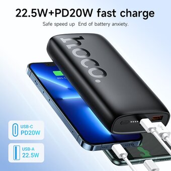  Аккумулятор внешний резервный HOCO J122A Respect 22.5W+PD20W 20000mAh (чёрный) 