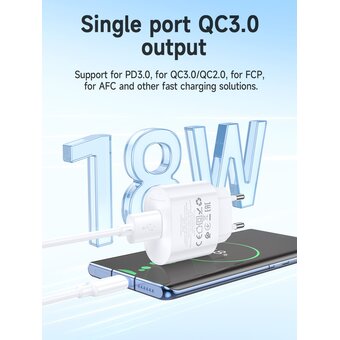  CЗУ HOCO C109A Fighter single port QC3.0 charger EU белый 