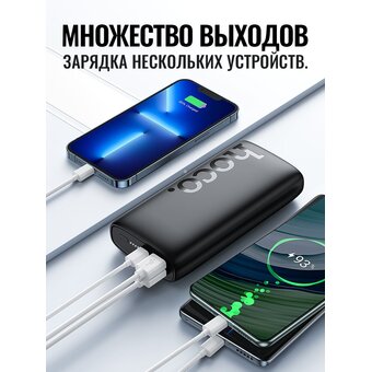  Аккумулятор внешний резервный HOCO J122A Respect 22.5W+PD20W 20000mAh (чёрный) 
