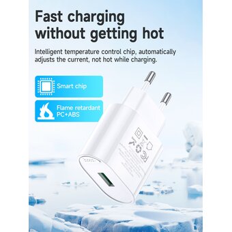  CЗУ HOCO C109A Fighter single port QC3.0 charger EU белый 