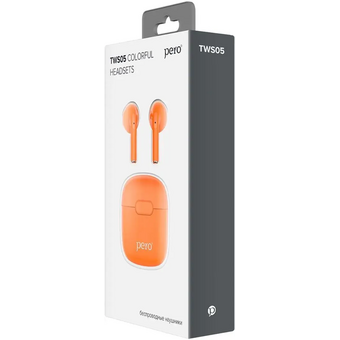  Наушники беспроводные PERO TWS05 Colorful (PTWS05OR) Orange 
