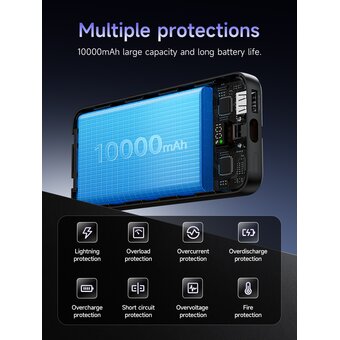  Аккумулятор внешний резервный HOCO J132 Sabio 22.5W+PD20W fully compatible power bank with 3 cables 10000mAh черный 