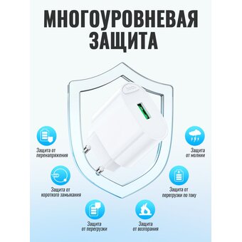  CЗУ HOCO C109A Fighter single port QC3.0 charger EU белый 