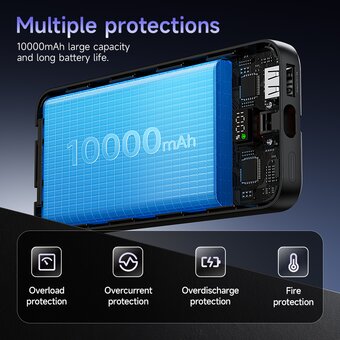  Аккумулятор внешний резервный HOCO J132 Sabio 22.5W+PD20W fully compatible power bank with 3 cables 10000mAh черный 