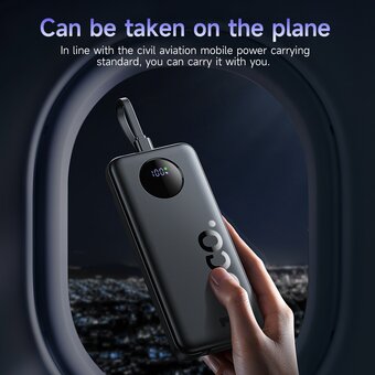 Аккумулятор внешний резервный HOCO J132 Sabio 22.5W+PD20W fully compatible power bank with 3 cables 10000mAh черный 