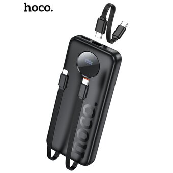  Аккумулятор внешний резервный HOCO J132 Sabio 22.5W+PD20W fully compatible power bank with 3 cables 10000mAh черный 