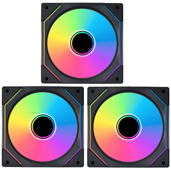  Комплект вентиляторов (3шт.) Lian Li Uni Fan SL-INF 120 Black /UF-SLIN120-3B/ G99.12SLIN3B.R0/ 120x120x25мм (PWM, ARGB, 200-2100 об/мин, 29dBa) 