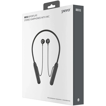  Наушники беспроводные PERO BE02 Sportlife (PWH-BE02BL) Black 