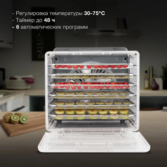  Сушка для фруктов и овощей Hyundai HYFD-8800 12под. черный 