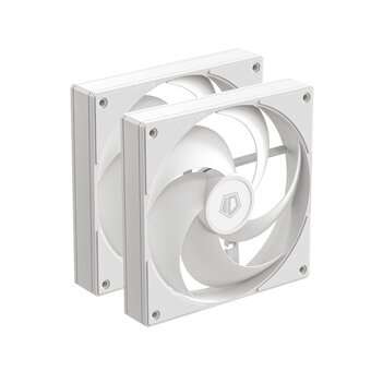  Вентилятор ID-COOLING AS-140-W Duet (2in1) 140x140x25мм (PWM, резиновые углы, белый, 300-1800об/мин, супертихий) Box 