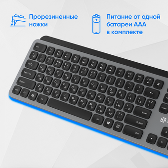  Клавиатура OKLICK K859W серый/черный 