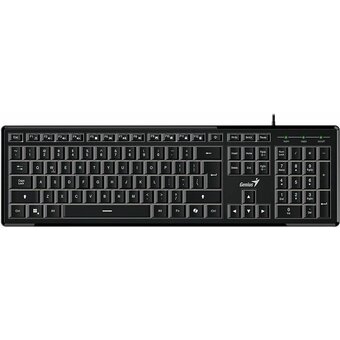  Клавиатура Genius SlimStar 820, проводная, USB, 104 клавиши, черный 
