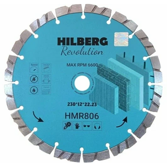  Диск алмазный отрезной Hilberg Revolution HMR806 230х22,23х12 