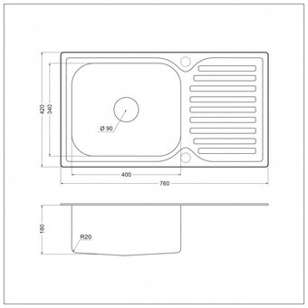  Мойка для кухни EMAR Steel 302A нерж 
