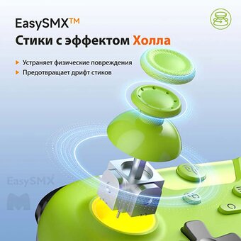  Геймпад беспроводной EasySMX X05 (VG-C508) с RGB подсветкой, зеленый 