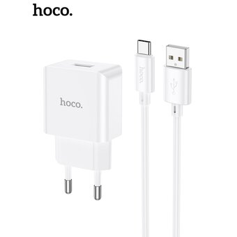  СЗУ HOCO C106A Leisure single port charger+Type-C (EU), (белый) 