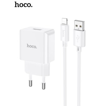  СЗУ HOCO C106A Leisure single port charger+Lightning (EU), (белый) 