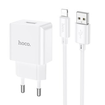  СЗУ HOCO C106A Leisure single port charger+Lightning (EU), (белый) 