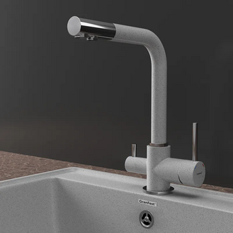  Смеситель GranFest 3611 мрамор, серый 